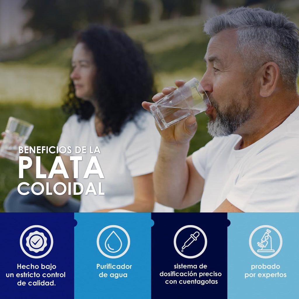 Plata Coloidal 20 ppm 100 ml – Alta Pureza, Producto Legal con Registro en España – Uso Cosmético y Externo – Solución Coloidal Segura y Efectiva